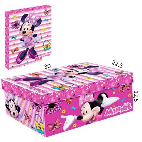 Caja Carton Minnie Corazon Rosa 30x22.5 cm