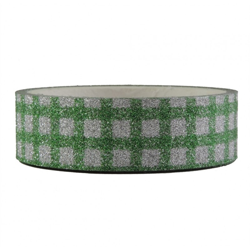 Tape Brillo Cuadro Verde ↕ 1,5 cm