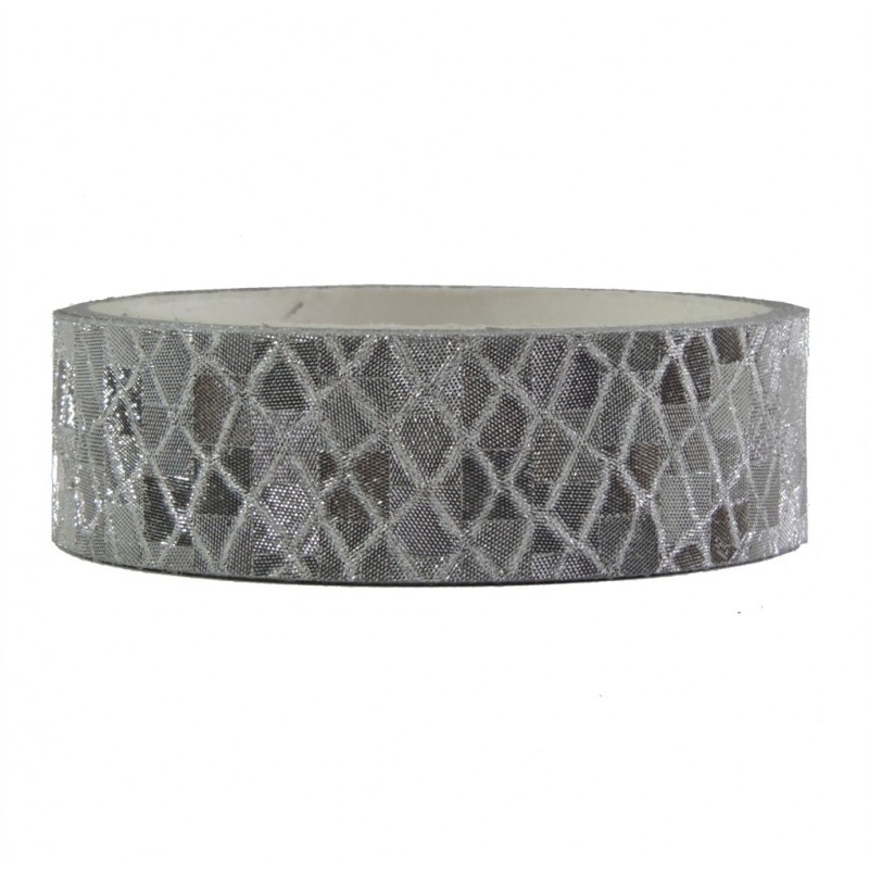 Tape Brillo Telaraña Plata ↕ 1,5 cm
