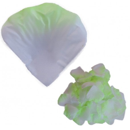 Petalo Rosa Artificial Blanco Verde (100ud)