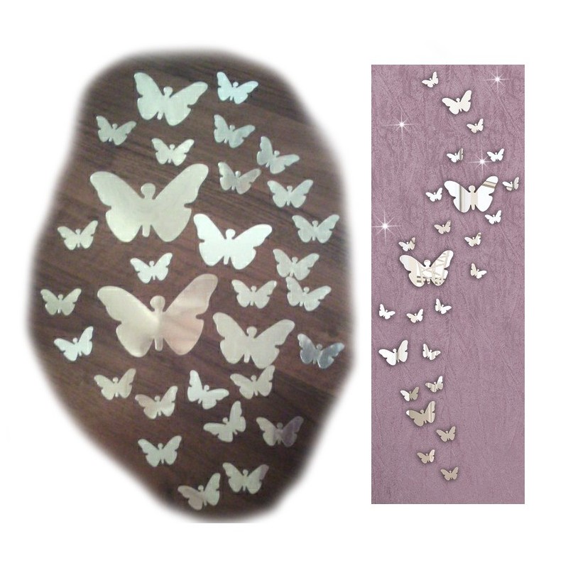 Espejo Acrílico Mariposas (25 piezas)