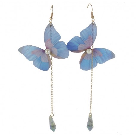 Pendientes Mariposa Azul Largo ↕ 10.5 cm (par)