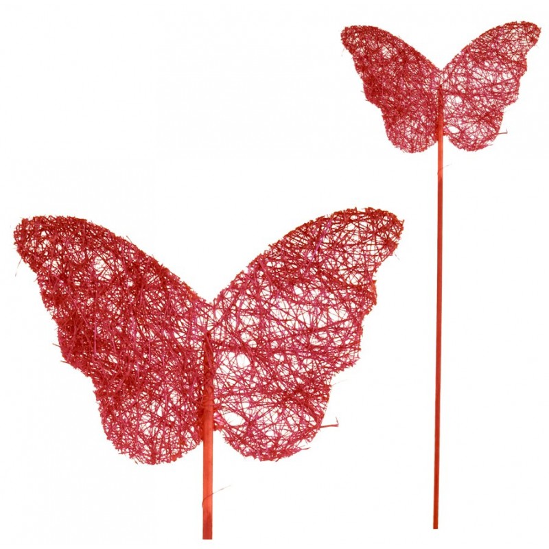 Pick Mariposa Sisal Rojo (5ud)